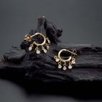 Gold Mini Shaker Hoop Earrings with Cubic Zirconia in Sterling Silver