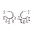 Mini Shaker Hoop Earrings with Cubic Zirconia in Sterling Silver