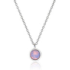 Rose Water Opal Swarovski Pendant Necklace 925 Sterling Silver
