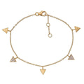 Triangle Charm Bracelet Gold Plated Sterling Silver & Cubic Zirconia