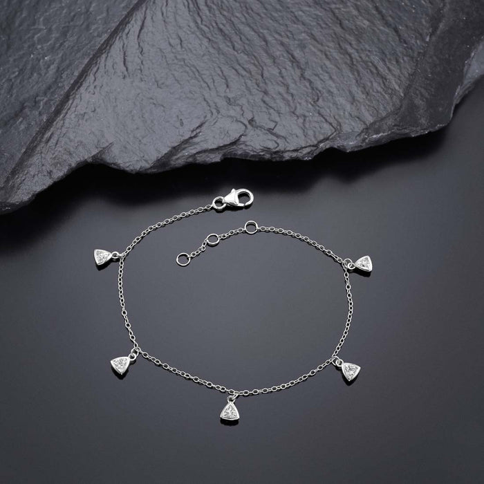 Diamante Charm Bracelet for Women in Sterling Silver & Cubic Zirconia