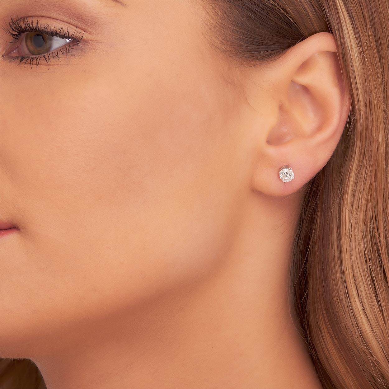 Diamond Stud Earrings 1.00ct Solitaire Diamond Studs 9K White Gold