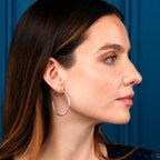 925 Sterling Silver Diamond Cut Sparkling Hoop Earrings