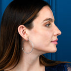 925 Sterling Silver Diamond Cut Sparkling Hoop Earrings