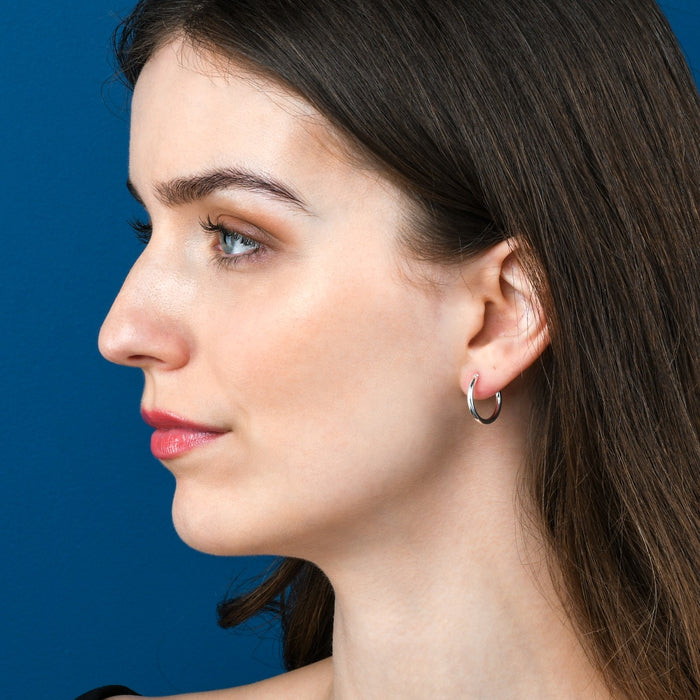925 Sterling Silver Plain Polished Hoop Earrings