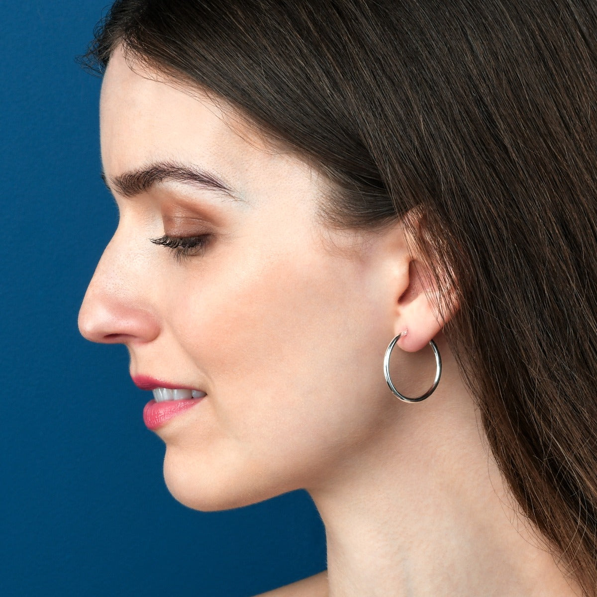 925 Sterling Silver Plain Polished Hoop Earrings