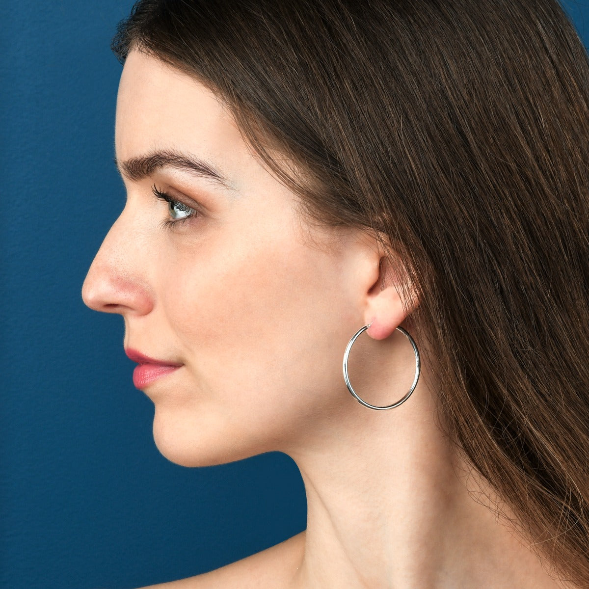 925 Sterling Silver Plain Polished Hoop Earrings