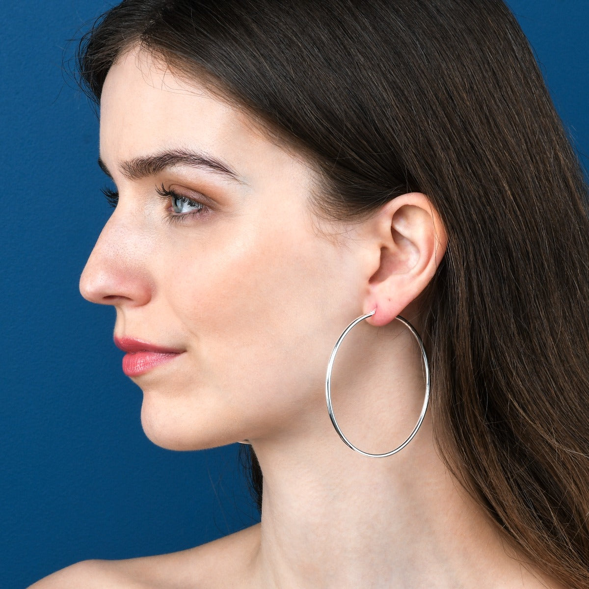 925 Sterling Silver Plain Polished Hoop Earrings