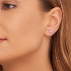 Solitaire 0.20ct Bezel set round diamond studs in 9K white gold 
