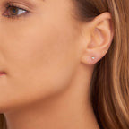 Solitaire 0.10ct 2 Claw round diamond studs in 9K yellow gold