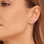 Solitaire 0.30ct 2 Claw round diamond studs in 9K yellow gold