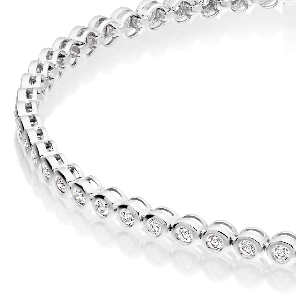 Rubover 1.00ct diamond tennis bracelet in 18K white gold