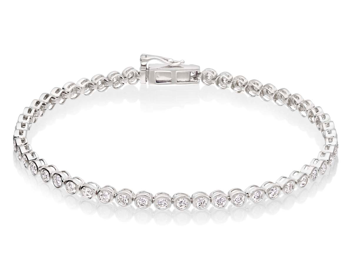 Rubover 2.00ct diamond tennis bracelet in 9K white gold