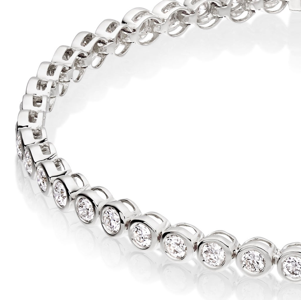 Rubover 2.00ct diamond tennis bracelet in 9K white gold