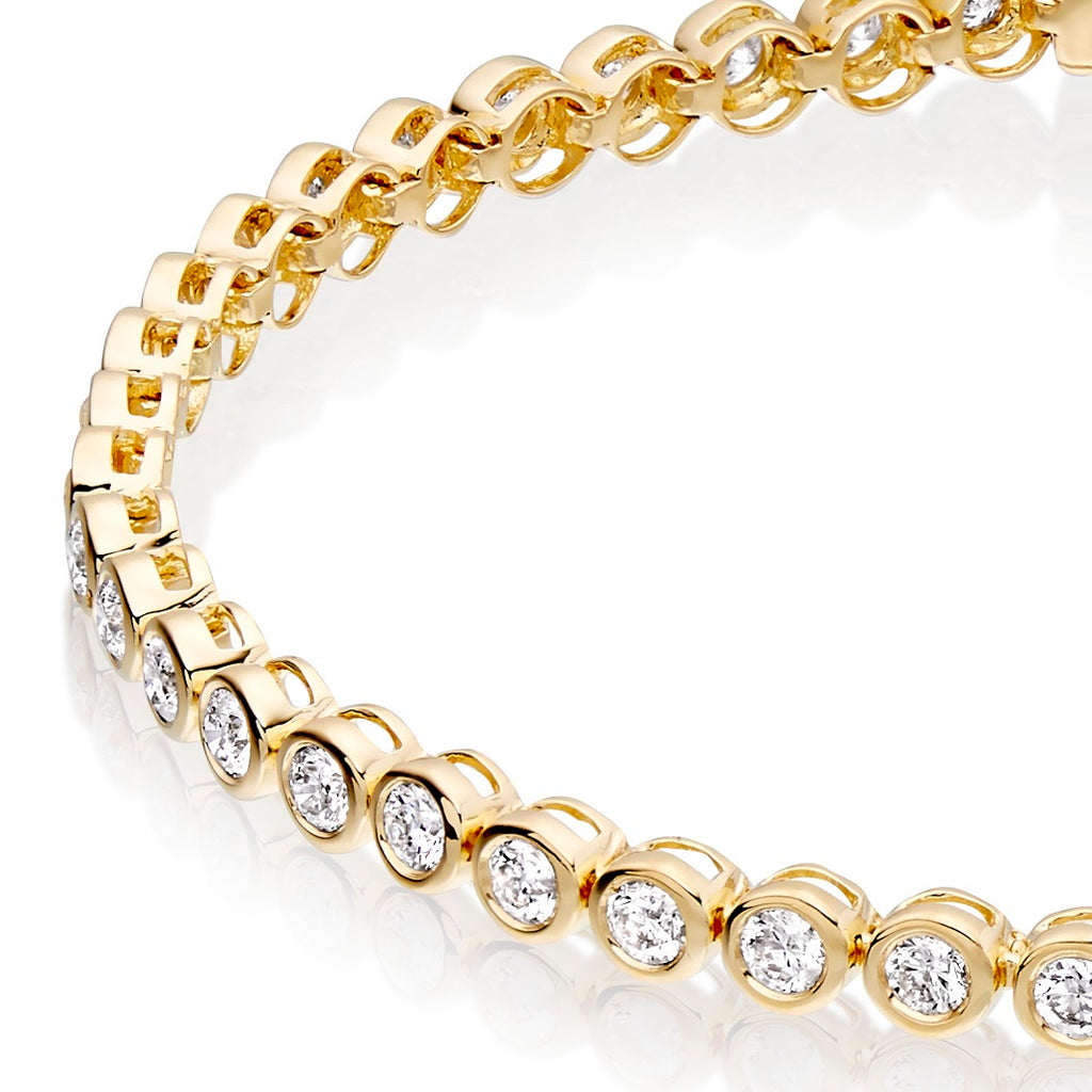 Rubover 2.00ct diamond tennis bracelet in 18K yellow gold