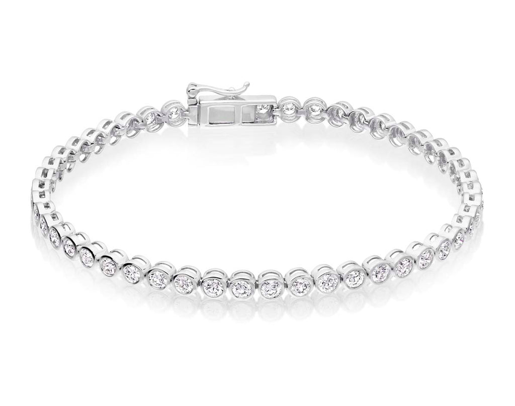 Rubover 3.00ct diamond tennis bracelet in 18K white gold