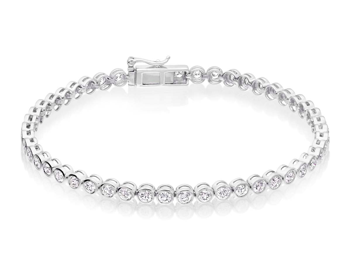 Rubover 3.00ct diamond tennis bracelet in 18K white gold