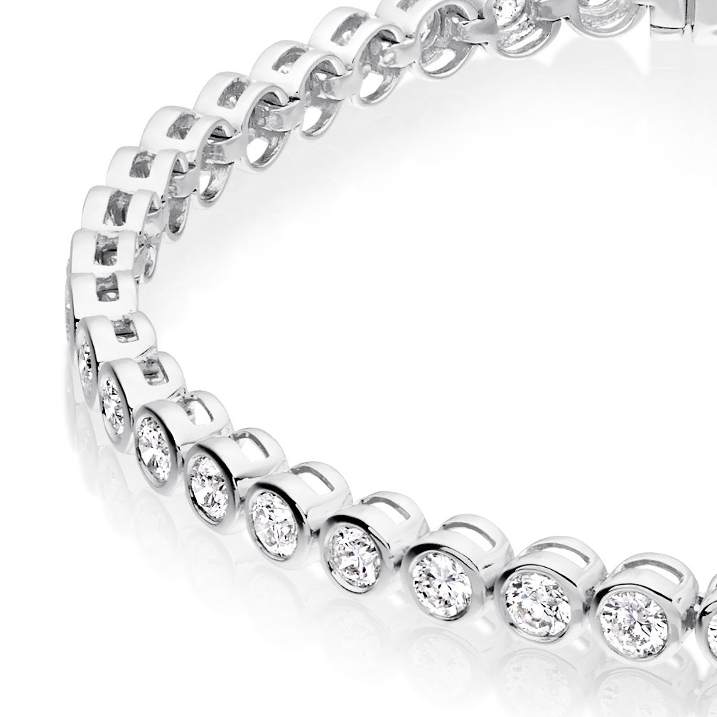 Rubover 3.00ct diamond tennis bracelet in 18K white gold