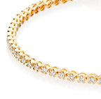 Basket Claw 1.00ct diamond tennis bracelet in 18K yellow gold