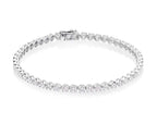 Basket Claw 3.00ct diamond tennis bracelet in 18K white gold