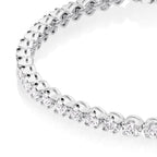 Basket Claw 3.00ct diamond tennis bracelet in 18K white gold