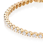 Basket Claw 3.00ct diamond tennis bracelet in 18K yellow gold