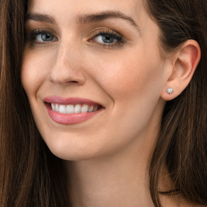 Jasmine Diamond Cluster Earrings 0.35ct Studs 18K White Gold