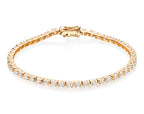 Box Claw 3.00ct diamond tennis bracelet in 18K yellow gold