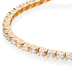 Box Claw 3.00ct diamond tennis bracelet in 9K yellow gold