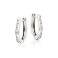 Channel 0.25ct round diamond hoop earrings in 9K white gold