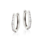 Channel 0.25ct round diamond hoop earrings in 18K white gold