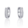 Huggie diamond hoop earrings in 9K white gold