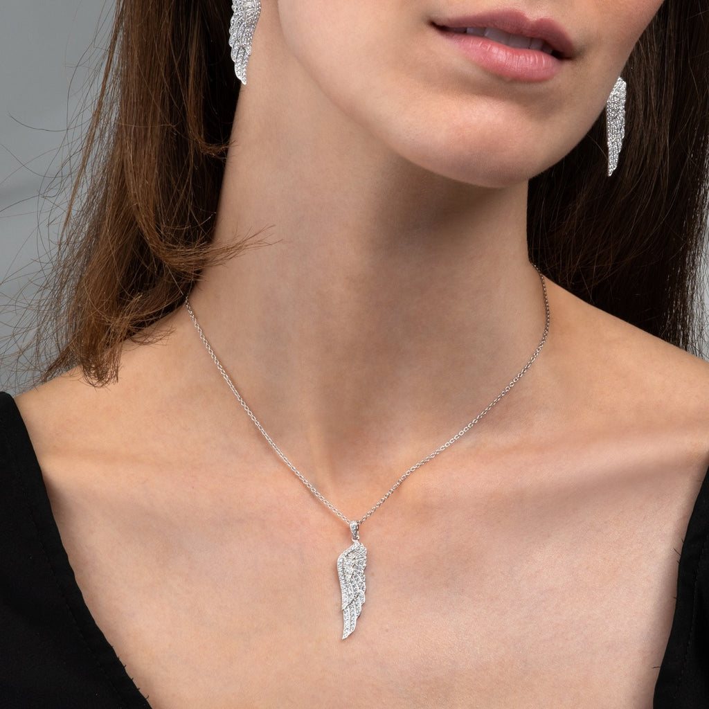 925 silver angel wing necklace
