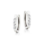 Wave 0.25ct diamond hoop earrings in 9K white gold