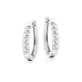 Wave 0.40ct diamond hoop earrings in 9K white gold
