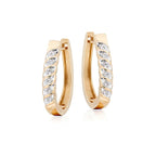 Wave 0.40ct diamond hoop earrings in 9K yellow gold