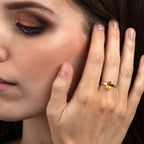 Pear Shaped Citrine Ring in Sterling Silver