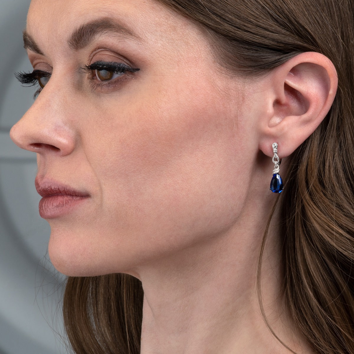 royal blue drop earrings in 925 sterling silver