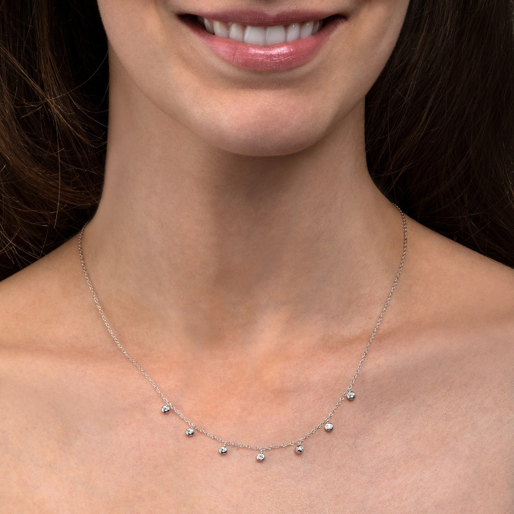 925 sterling silver charm collar necklace