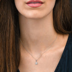 Lotus 0.25ct Cluster Diamond Pendant In 18K White Gold