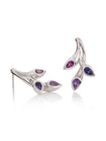 Sterling Silver Earrings with Amethyst, Rhodolite and Iolite Gemstones