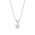 Solitaire 0.20ct 4 claw round diamond pendant in 9K white gold