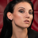Sterling Silver Huggie Hoop Earrings with Cubic Zirconia Stones
