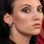 Sterling Silver Ear Jacket Earrings with Cubic Zirconia