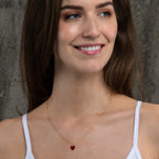gold red pendant necklace