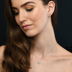 Lily 0.25ct Cluster Diamond Pendant In 18K White Gold