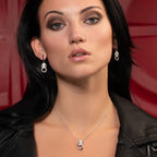 Sterling Silver Panther Drop Earrings with Cubic Zirconia Stones