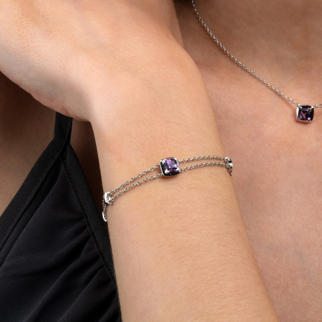 Amethyst Bracelet in 18K White Gold