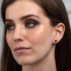 0.75ct Cushion Cut Amethyst Stud Earrings In 18K White Gold
