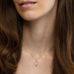 Heart shape 0.20ct diamond pendant in 9K yellow gold